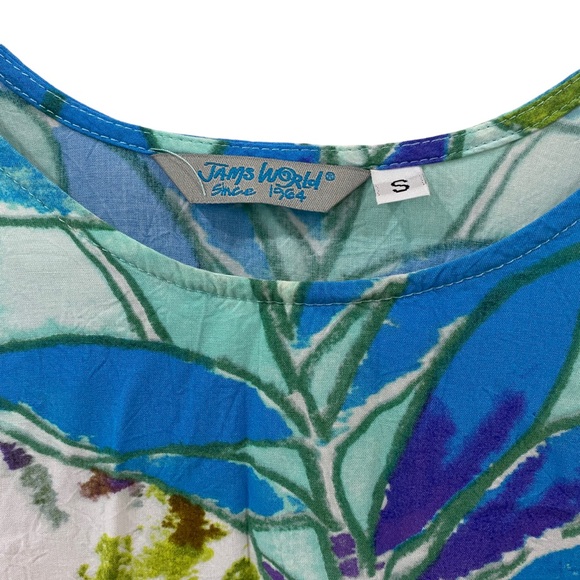 Jams World Rayon Hattie Dress Floral Multicolored Drop Ruffle Hem Sz SMALL - Picture 10 of 10